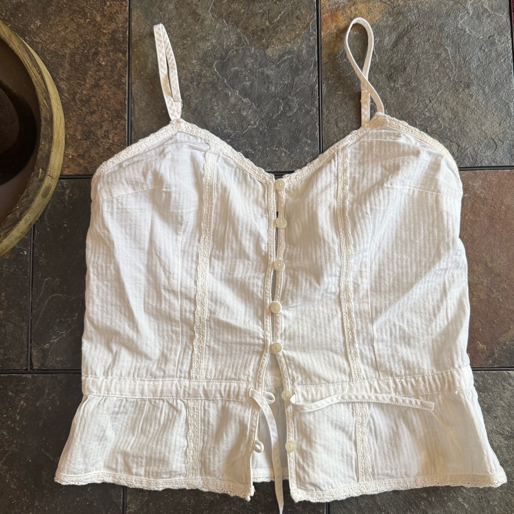 Brandy Melville White Button Up Tank
